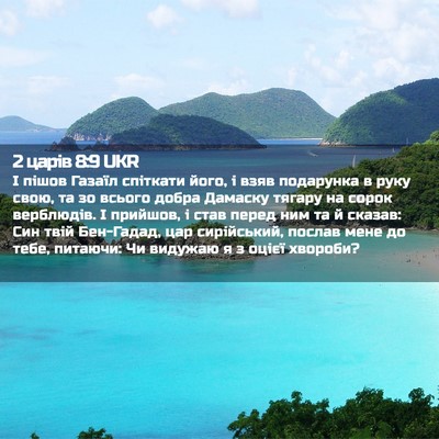 Picture 02 - 2 царів 8:9 UKR - І пішов Газаїл спіткати - Bible Verse Picture
