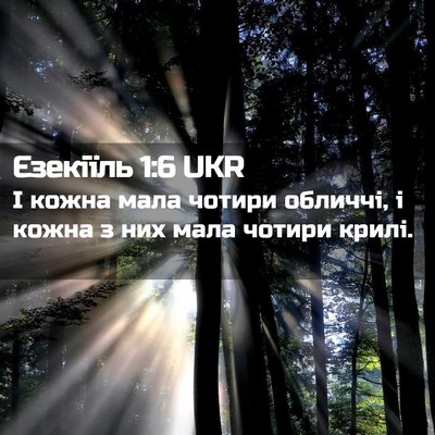 Picture 02 - Єзекіїль 1:6 UKR - І кожна мала чотири - Bible Verse Picture