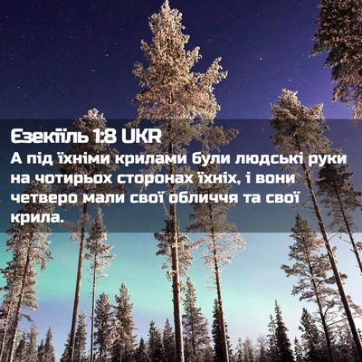 Picture 02 - Єзекіїль 1:8 UKR - А під їхніми крилами були - Bible Verse Picture