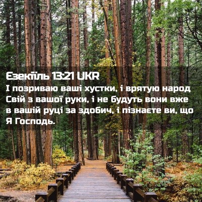 Picture 02 - Єзекіїль 13:21 UKR - І позриваю ваші хустки, і - Bible Verse Picture