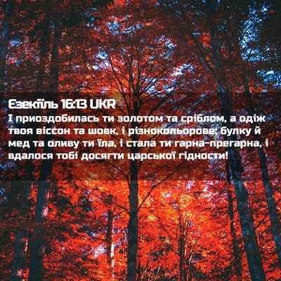 Picture 02 - Єзекіїль 16:13 UKR - І приоздобилась ти золотом - Bible Verse Picture