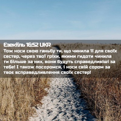 Picture 02 - Єзекіїль 16:52 UKR - Тож носи свою ганьбу ти, що - Bible Verse Picture