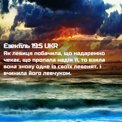 Picture 02 - Єзекіїль 19:5 UKR - Як левиця побачила, що - Bible Verse Picture