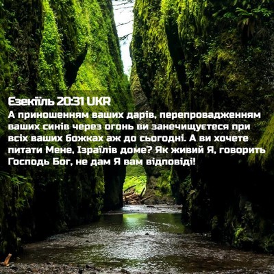 Picture 02 - Єзекіїль 20:31 UKR - А приношенням ваших дарів, - Bible Verse Picture