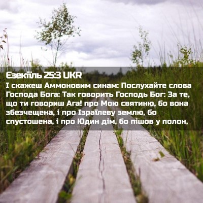 Picture 02 - Єзекіїль 25:3 UKR - І скажеш Аммоновим синам: - Bible Verse Picture