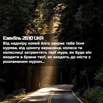 Picture 02 - Єзекіїль 26:10 UKR - Від надміру коней його - Bible Verse Picture