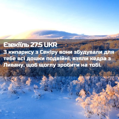 Picture 02 - Єзекіїль 27:5 UKR - З кипарису з Сеніру вони - Bible Verse Picture