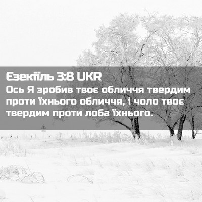 Picture 02 - Єзекіїль 3:8 UKR - Ось Я зробив твоє обличчя - Bible Verse Picture