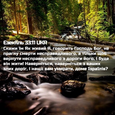 Picture 02 - Єзекіїль 33:11 UKR - Скажи їм Як живий Я, - Bible Verse Picture