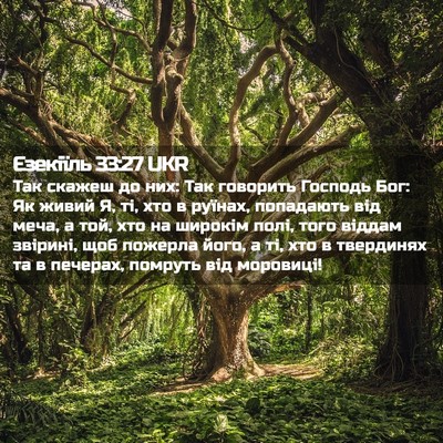 Picture 02 - Єзекіїль 33:27 UKR - Так скажеш до них: Так - Bible Verse Picture