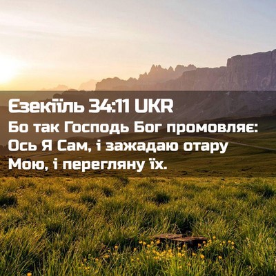Picture 02 - Єзекіїль 34:11 UKR - Бо так Господь Бог - Bible Verse Picture