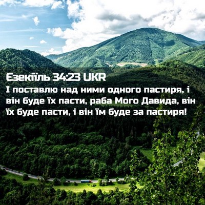 Picture 02 - Єзекіїль 34:23 UKR - І поставлю над ними одного - Bible Verse Picture