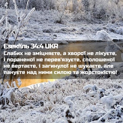 Picture 02 - Єзекіїль 34:4 UKR - Слабих не зміцняєте, а - Bible Verse Picture