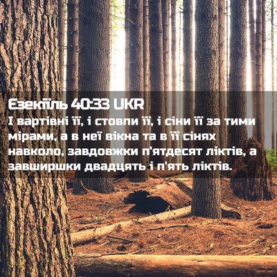 Picture 02 - Єзекіїль 40:33 UKR - І вартівні її, і стовпи її, - Bible Verse Picture