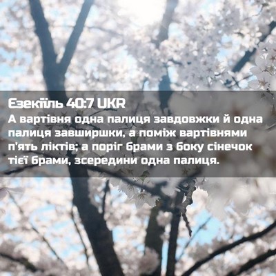 Picture 02 - Єзекіїль 40:7 UKR - А вартівня одна палиця - Bible Verse Picture