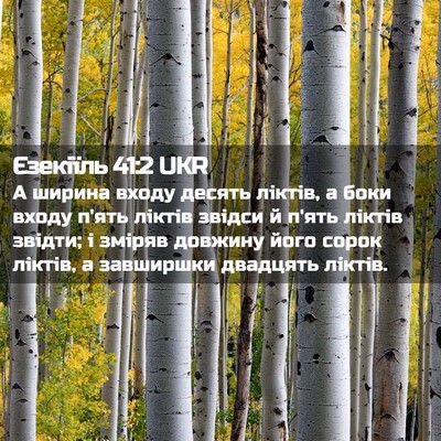 Picture 02 - Єзекіїль 41:2 UKR - А ширина входу десять - Bible Verse Picture