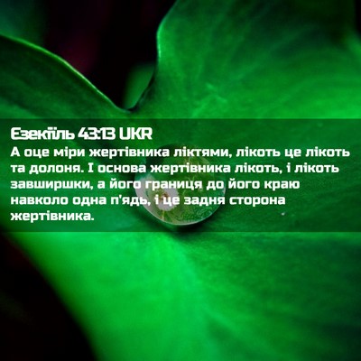 Picture 02 - Єзекіїль 43:13 UKR - А оце міри жертівника - Bible Verse Picture