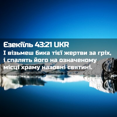 Picture 02 - Єзекіїль 43:21 UKR - І візьмеш бика тієї жертви - Bible Verse Picture