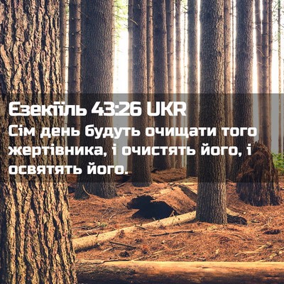 Picture 02 - Єзекіїль 43:26 UKR - Сім день будуть очищати - Bible Verse Picture