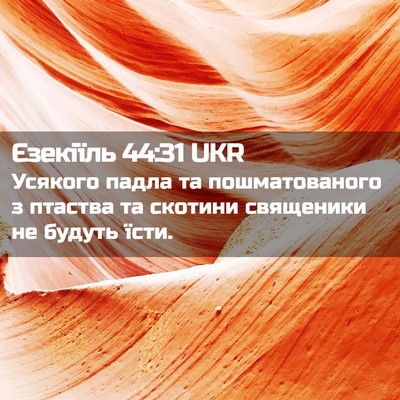 Picture 02 - Єзекіїль 44:31 UKR - Усякого падла та - Bible Verse Picture