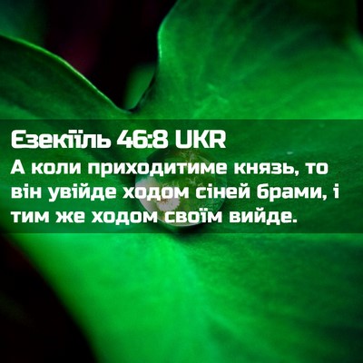 Picture 02 - Єзекіїль 46:8 UKR - А коли приходитиме князь, - Bible Verse Picture