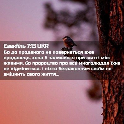 Picture 02 - Єзекіїль 7:13 UKR - Бо до проданого не - Bible Verse Picture