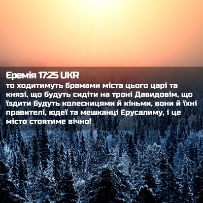 Picture 02 - Єремія 17:25 UKR - то ходитимуть брамами - Bible Verse Picture