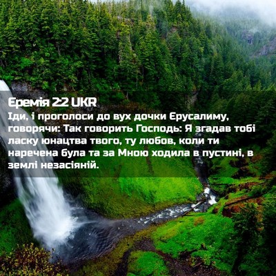 Picture 02 - Єремія 2:2 UKR - Іди, і проголоси до вух - Bible Verse Picture
