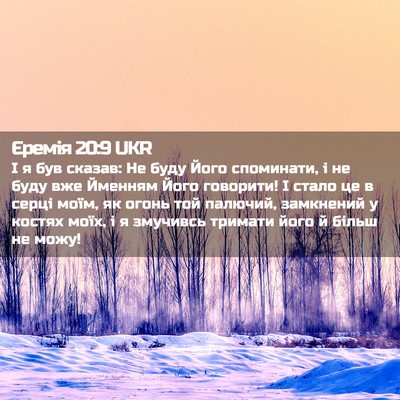Picture 02 - Єремія 20:9 UKR - І я був сказав: Не буду Його - Bible Verse Picture