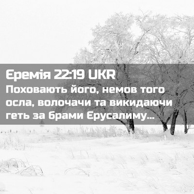 Picture 02 - Єремія 22:19 UKR - Поховають його, немов того - Bible Verse Picture