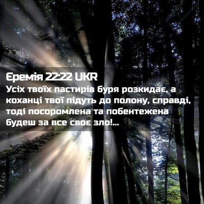 Picture 02 - Єремія 22:22 UKR - Усіх твоїх пастирів буря - Bible Verse Picture