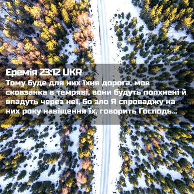 Picture 02 - Єремія 23:12 UKR - Тому буде для них їхня - Bible Verse Picture
