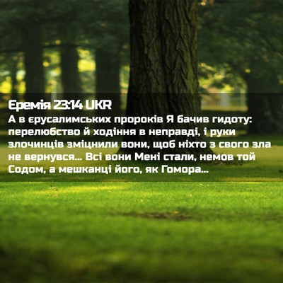 Picture 02 - Єремія 23:14 UKR - А в єрусалимських пророків - Bible Verse Picture