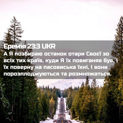 Picture 02 - Єремія 23:3 UKR - А Я позбираю останок отари - Bible Verse Picture