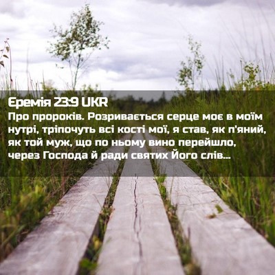 Picture 02 - Єремія 23:9 UKR - Про пророків. Розривається - Bible Verse Picture