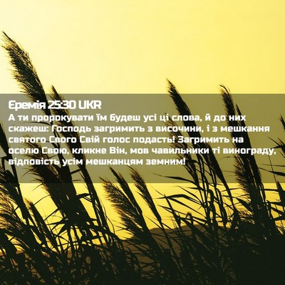 Picture 02 - Єремія 25:30 UKR - А ти пророкувати їм будеш - Bible Verse Picture