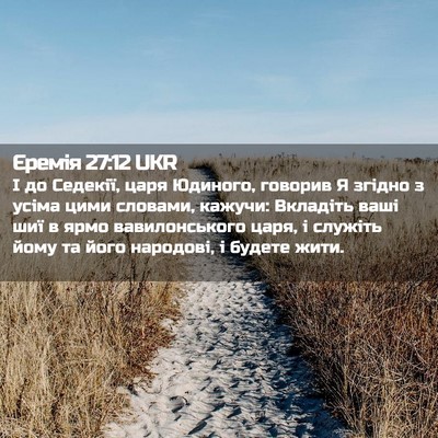 Picture 02 - Єремія 27:12 UKR - І до Седекії, царя Юдиного, - Bible Verse Picture