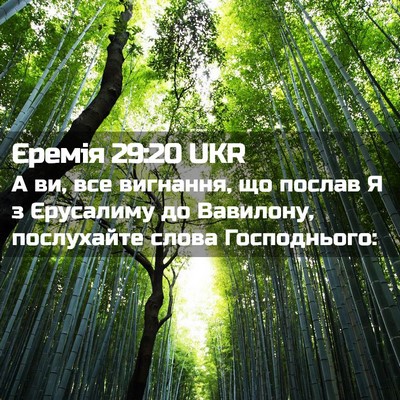 Picture 02 - Єремія 29:20 UKR - А ви, все вигнання, що - Bible Verse Picture