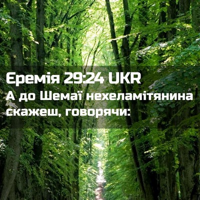 Picture 02 - Єремія 29:24 UKR - А до Шемаї нехеламітянина - Bible Verse Picture