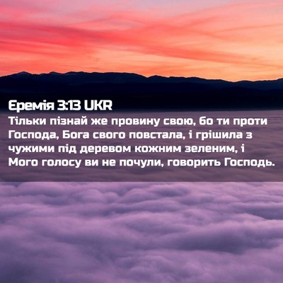 Picture 02 - Єремія 3:13 UKR - Тільки пізнай же провину - Bible Verse Picture