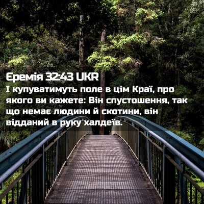 Picture 02 - Єремія 32:43 UKR - І купуватимуть поле в цім - Bible Verse Picture