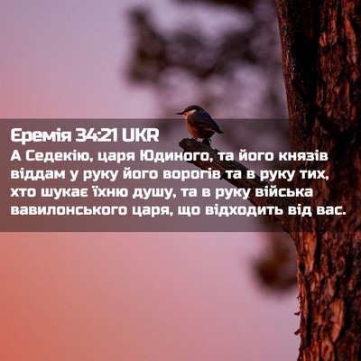 Picture 02 - Єремія 34:21 UKR - А Седекію, царя Юдиного, та - Bible Verse Picture