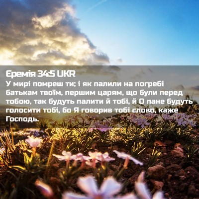 Picture 02 - Єремія 34:5 UKR - У мирі помреш ти; і як - Bible Verse Picture