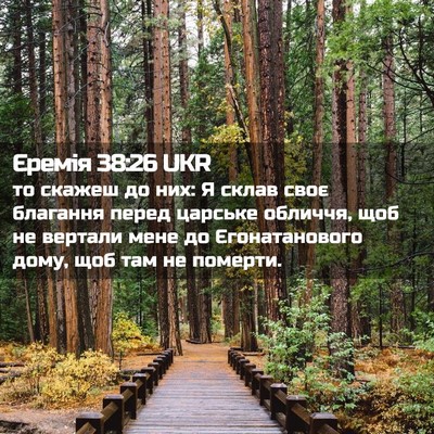 Picture 02 - Єремія 38:26 UKR - то скажеш до них: Я склав - Bible Verse Picture