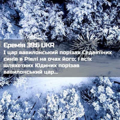 Picture 02 - Єремія 39:6 UKR - І цар вавилонський порізав - Bible Verse Picture