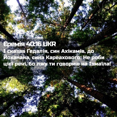 Picture 02 - Єремія 40:16 UKR - І сказав Ґедалія, син - Bible Verse Picture
