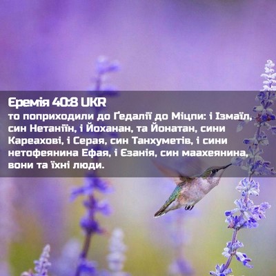 Picture 02 - Єремія 40:8 UKR - то поприходили до Ґедалії - Bible Verse Picture