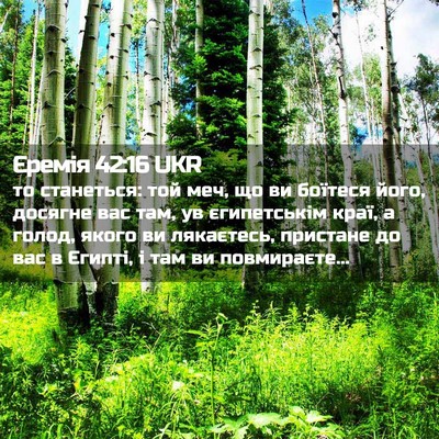 Picture 02 - Єремія 42:16 UKR - то станеться: той меч, що ви - Bible Verse Picture
