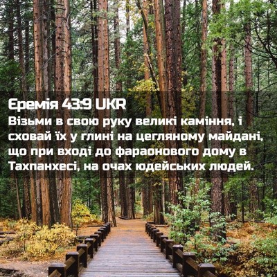 Picture 02 - Єремія 43:9 UKR - Візьми в свою руку великі - Bible Verse Picture
