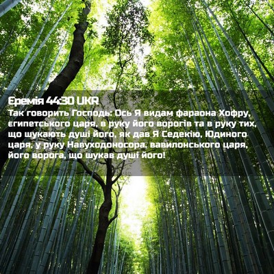 Picture 02 - Єремія 44:30 UKR - Так говорить Господь: Ось Я - Bible Verse Picture